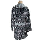 PINK - Victoria's Secret Victoria Secret PINK Reversible Fleece Hooded Belted Robe Black White Size XS Photo 2