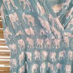 Joe Fresh  M Gray Orange Elephants Maxi Dress Photo 1