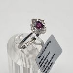 NWT Sterling Silver & Natural Purple Garnet Adjustable Ring Photo 1