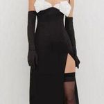 For Love & Lemons Rita Black & White Midi Dress Size Medium NWT Photo 0