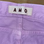 AMO Womens Button Fly 100% Cotton Tomboy Crop Pants‎ Purple Size 24 Pink Photo 4
