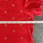 Talbots women’s short sleeve V neck coral pink top with glittery flower print S Photo 4
