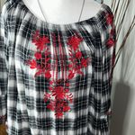 Fever Black and White Ruffled 3/4 Sleeve Blouse Size XL Photo 1