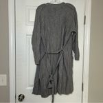 Two Sisters  Heather Gray Longline Cardigan distressed artsy cozy casual minimal Photo 4