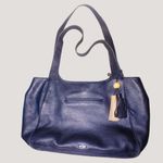 The Sak Huntley Leather Tote Black Tote Bag Tassel Accent Beige Interior Lining Photo 6