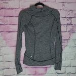 Lululemon  THINK FAST PULLOVER FITTED SWEATER SPACE DYE BLACK GRAY WOMENS 6 Photo 2