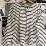 J.Crew  Navy and White Striped Henley Photo 0