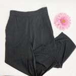 Universal Standard Cropped Silky Satin Straight Wide Leg Side Zip Pants: Black Photo 1