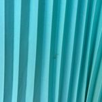 60s 70s blue polyester accordion pleat skirt lace top sheer sleeve maxi dress Photo 7