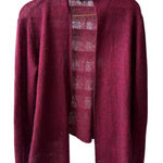 Eileen Fisher Wool Mohair Cashmere blend Drape Cardigan Red Purple Sz S Photo 0