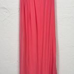 Adrianna Papell Coral Pink One Shoulder Maxi Dress Womens 8 Formal Prom Gown Photo 4