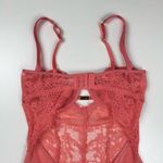 Aerie Show Off Unlined Floral Lace Bodysuit Spicy Coral Lingerie Size 34DD Teddy Photo 10