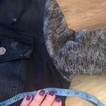 Free People  Denim Distressed Jean Jacket - Pumice Black M Medium Photo 6