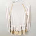 Anthropologie Anthro Knitted&Knotted Tiered Cream Peplum Sweater Photo 6