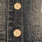 Distressed Ripped Denim Jean Jacket Vest with Crochet Details Blue Size M Photo 10