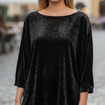 Vintage Fritzi California Velvet Top Large Black Soft Whimsygoth Grunge Made USA Photo 1