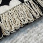 St. John  Knit Jacket Size 14 Black White Fringe Trim Flower Brooch Saks USA Photo 13