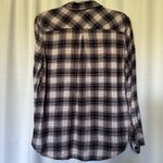Beach Lunch Lounge Shirt Button Down Women's M Flannel Plaid Navy Orchid Pink Photo 7