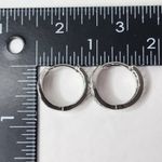 Silver Greek Key with Zirconia Hinge Hoop Earrings Photo 5