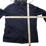 Gallery  Rain Coat Jacket Womens XL Black Hooded Full Zip Photo 5