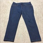 Faded Glory Women's 16 stretch pull on jeans real denim straight leg dark wash Photo 0