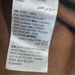 Chico's Chico’s Brown Faux-Suede Crochet Ruana Wrap Photo 7