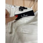 Lulus NWT  Cutest Icon White Embroidered Off-the-Shoulder Mini Dress Babydoll L Photo 6