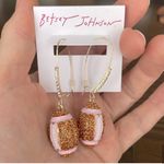 Betsey Johnson Rhinestone NWT Football Dangle Drop Earrings Photo 4