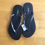 Old Navy Glitter Sparkle Toe Thong Flip Flops, Black, Colorful, Size 8, NWT Photo 9