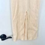 FORE Ribbed Knit Strapless Midi Dress Slit Size Small Cream Twist Front Evening Photo 4
