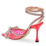 Mach & Mach Double Bow Rhinestone Stiletto Heels Pink Sz 37 US 7 Photo 1