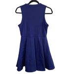 Black Swan 🎓 Navy Plunge V Neck Zippered Front A Line Dress Photo 2