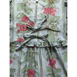 Smith & Quinn Mercedes Dress Floral Stripe Bib Front Ruffle Medium Cottagecore Green Photo 2