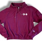 Champion  Red Burgundy Cotton Pullover Sweater Women's Medium Mock Neck SOFT!! Photo 2