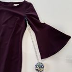 Calvin Klein  Purple 3/4 Bell Sleeve White Faux‎ Pearls Trim Sheath Dress Size 4 Photo 8