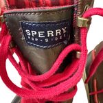 Sperry Top Sider 9301242 brown lace up boots shoes warm plaid interior 6 1/2M Photo 5