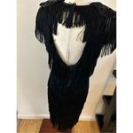 1920 style vintage dress back fringe size 8 Black Photo 2