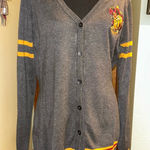 Harry Potter gray and yellow Griffindor cardigan size XL Hogwarts Photo 0