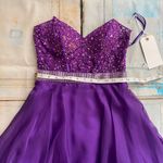 Mori Lee A-Line Sweetheart Beading Sleeveless Short Chiffon Cocktail Dress Sz 6 Photo 8