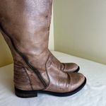 Steve Madden Abby Riding Boots Tan Leather Moto Zipper Distressed Women’s 5.5 Photo 1