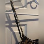 XOXO  black jumpsuit gold studs purple sequin thon strap zip pockets wide leg Photo 7