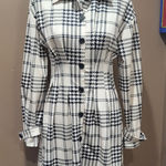 SheIn Fitted Long Sleeve Plaid Houndstooth Shirt Dress Sz S Photo 0