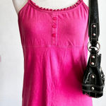 Y2K Pink Lace Trim Babydoll‎ Top, Vintage 2000s Coquette Retro Festival Medium Photo 0