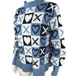 Studio Park X Courtney Khondabi Heart Sweater Blue Small Valentine Winter Photo 2