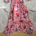 Belle Sky  Pink Floral Strappy Long Dress Size Small Ruffles Wedding Resort Vacat Photo 2