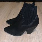 Jane & The Shoe Black Vegan Leather Point Sweater Fold Down Womens Ankle Booties Size 8.5 Photo 0