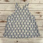 Joie  Brighton E Sleeveless Top and Dilys Ikat Cropped Pants Silk Set Baja Blue Photo 6