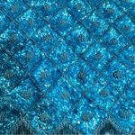 Vintage Unbranded 100% Wool Beaded Sequined Top Small Mermaidcore Retro Glam Blue Photo 2