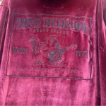 True Religion Velour Track Suit Womens Sz XL Burgundy Zip Up Retro Streetwear Photo 7