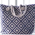 Summer & Rose Navy Diamond Tote Bag Photo 1